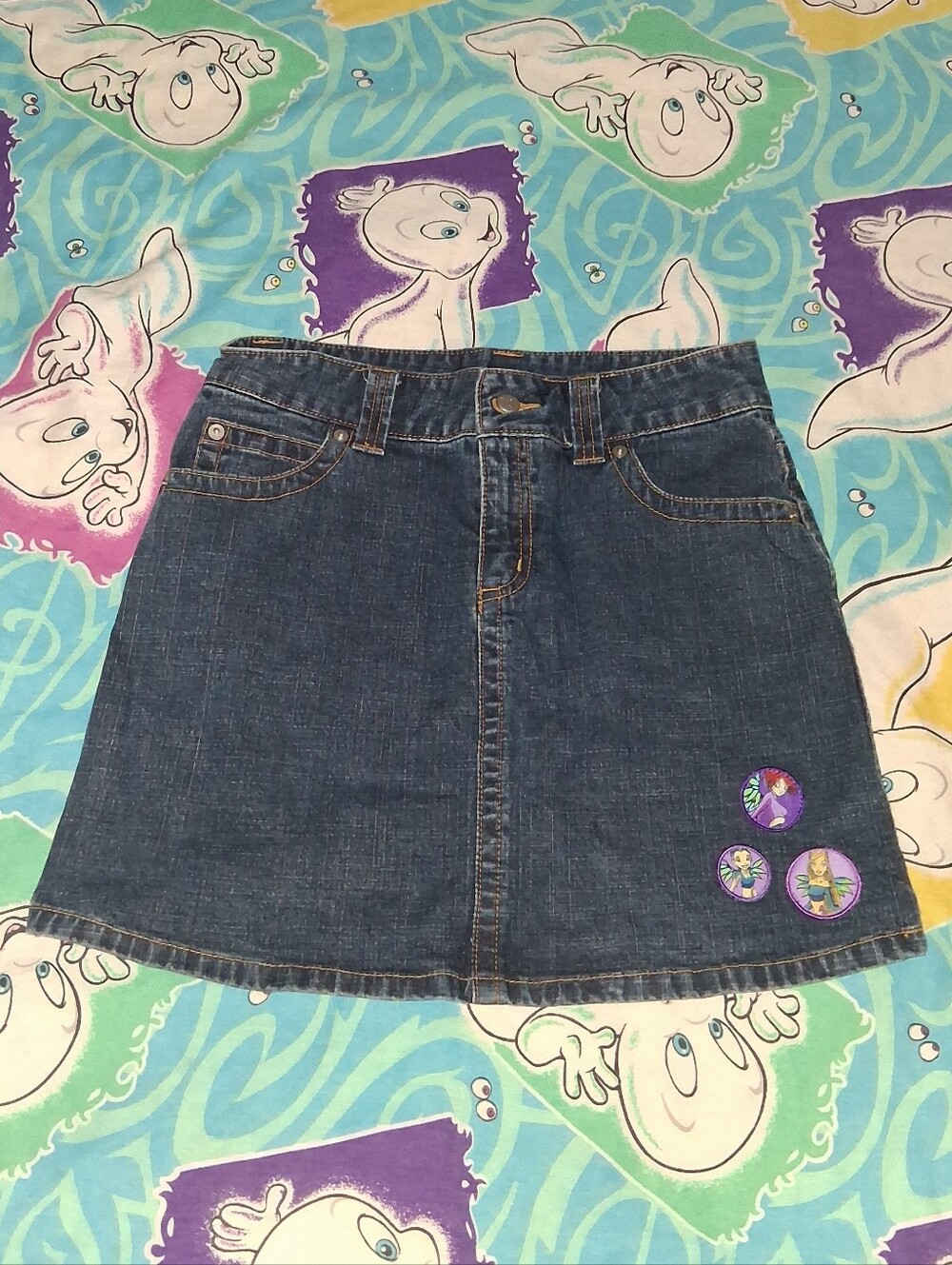 2002 Disney W.I.T.C.H. Vintage Denim Blue Jean Skirt